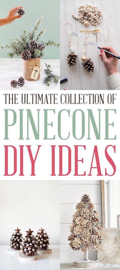 The Ultimate Collection of Farmhouse PINECONE DIY Ideas - The Cottage Market Pinecone Diy, Pinecone Centerpiece, Pine Cone Christmas Decorations, Cones Diy, Pinecone Crafts Christmas, Pinecone Garland, Banquet Ideas, Pine Cone Candles, Pine Cone Art