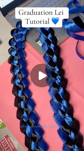 Brenda GC on Instagram: "Graduation Lei 👨🏻‍🎓 . . . . . . . #gradschool #graduation #graduationleis #salemoregon #oregon #fyp #explorepage #diycrafts #ribbon" Senior Night Lei Ideas, Ribbon Lays For Graduation, Graduation Cords Meaning, Graduation Lay Diy, Senior Lei Ideas, Diy Ribbon Lei, Diy Graduation Gifts For High School, How To Make Graduation Leis, Diy Graduation Leis Tutorials