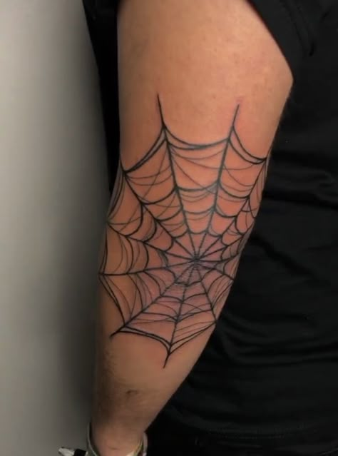 Spider Web Tattoo Elbow Men, Spiderweb Tattoo On Elbow, Spiderweb Elbow Tattoo Women, Pajeczyna Tattoo, Spider Net Tattoo, Spiderweb Tattoo Shoulder, Knee Spider Web Tattoo, Spider Web Shoulder Tattoo, Elbow Spider Web Tattoo