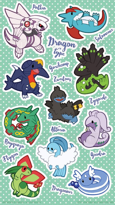 Dragon Type Pokemon by miaow Chibi Pokemon Drawings, Pokémon Dragon, Pokemon Fairy Type, Pokemon Dragon Type, Pokemon Types, Dragon Types, Chibi Pokemon, Dragon Pokemon, Pokemon Blanket