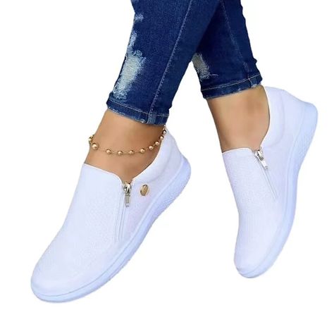 White slip on sneakers