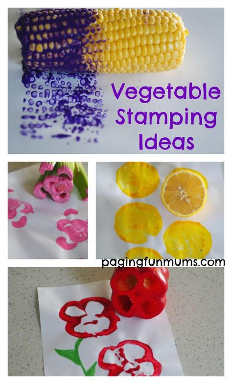 Vegetable Stamping, Indoor Kids Activities, Healthy Food Activities, Vegetable Crafts, Pictures Outfits, Nutrition Activities, Nursery Activities, Indoor Kids, Food Activities