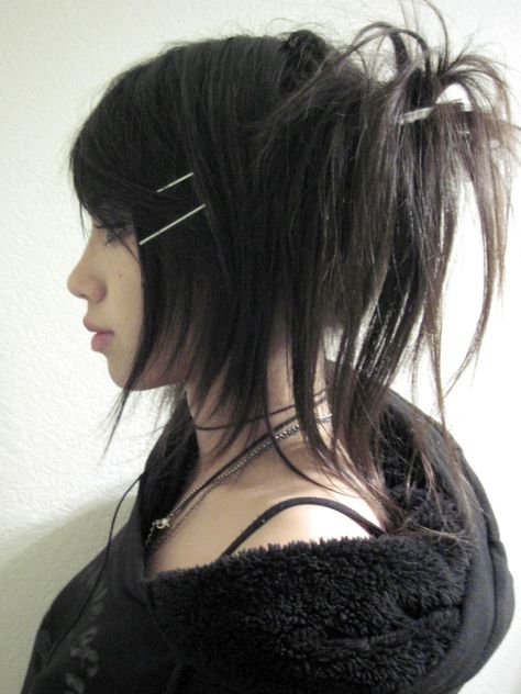 OUROBOROS Y2k Punk Hairstyles, Styling Short Black Hair, Punk Hairstyles Women, Alternative Hairstyles Long, Goth Hairstyles, Theatre Production, Lady Baby, Y2k Hairstyles, Goth Hair