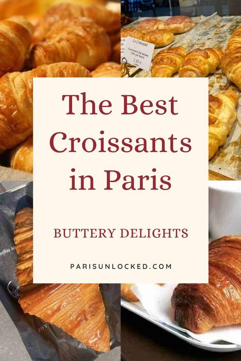 10 of The Best Croissants in Paris: Buttery Delights by Paris Unlocked | A guide for culturally curious travelers. These bakeries serve up some of the most delectable pastries in Paris. Prepare to savor every delightful bite of these heavenly treats! See more here. Delicious croissants, Must-try croissants, Croissant wonder, Paris pastry shops, Croissant heaven, Parisian croissant heaven, Croissant paradise in France, French pastry indulgence in Paris, Parisian croissant experience guide Croissants Paris, Paris Croissant, Bakery Paris, Parisian Breakfast, Paris Pastry, Breakfast In Paris, Flaky Croissants, Paris Patisserie, Croissant Roll