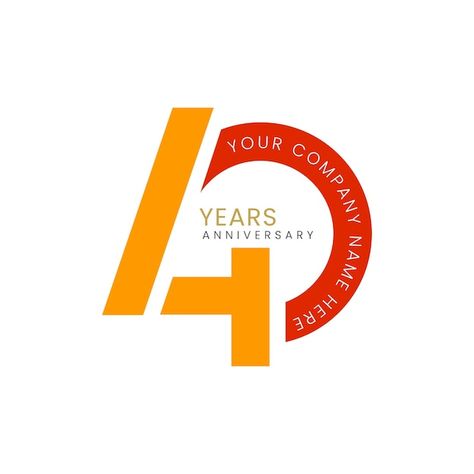 Vector 40 years anniversary celebration ... | Premium Vector #Freepik #vector 4 Design Number, 40 Year Anniversary Logo, 50 Year Anniversary Logo, 40th Anniversary Logo Design, 40 Years Anniversary Logo, 40 Logo Design, 20 Number Design, Anniversary Logo Design Numbers, 30 Anniversary Logo