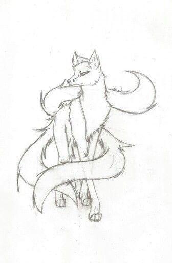 Kitsune Drawing Sketch, Animal Body Base, Drawing Fox Sketches, Kitsune Base, Cute Animal Sketches Easy, Kitsune Sketch, Fox Art Drawing, Kitsune Drawing, Kitsune Art