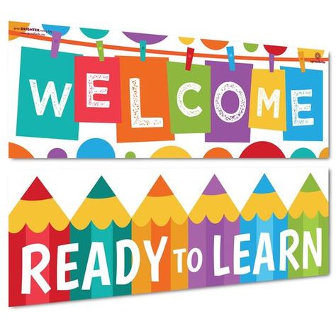 Welcome Banners, Classroom Welcome, School Board Decoration, Diy Classroom Decorations, Classroom Banner, Teacher Classroom Decorations, Welcome To School, Preschool Classroom Decor, Welcome Students