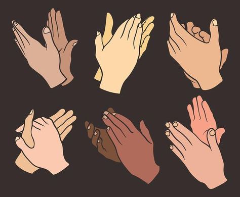 Hands Clapping Vector Icons Theatre Illustration, Hands Icon, Hand Drawing Reference, Hand Reference, Gesture Drawing, Hand Sketch, Art Tutorials Drawing, Drawing Poses, Hand Illustration