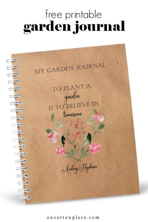 The Garden Journal: a free digital download made with your home printer. Easily assembled in a binder or it can be spiral-bound at your local copy center. #garden #gardenjournal #gardendiary Garden Diary Journals, Diy Garden Journal, Garden Journal Printables Free, Garden Journal Ideas, Gardening Journal Printables, Garden Journal Template, Garden Journals, Diy Linen Spray, Journal Printables Free