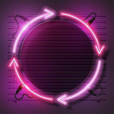 Glowing neon abstract round frame. vinta... | Premium Vector #Freepik #vector #neon-shape #neon-circle #glowing-circle #circle-light New Instagram Logo, Neon Frame, Neon Abstract, Bg Design, Circle Logo Design, Neon Backgrounds, Pink Background Images, New Retro Wave, Photo Logo Design