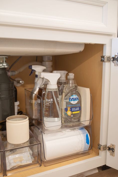 How to Organize Under the Kitchen Sink - Teresa Caruso Organize Kitchen Sink, Sink Organization Kitchen, Under The Sink Organization, Under Kitchen Sink, Base Housing, Under Kitchen Sink Organization, Kitchen 2024, Kitchen Sink Organization, Kitchen Storage Hacks