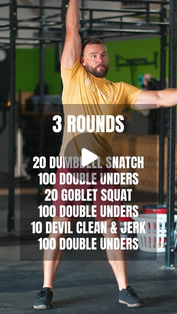 Serge | Functional Fitness Training on Instagram: "Dumbbell Workout ⚡ 2 Versions. Which one are you doing? ✅ Instagram Version (Version 1): 3 Rounds 20 Single Dumbbell Snatch 100 Double Unders 20 Goblet Squat 100 Double Unders 10 Single Arm Devil Clean & Jerk 100 Double Unders Workout Notes: Go fast in the beginning, the middle and the end. ✅ Daily Training Program Version (Version 2, from the upcoming training cycle): 3 Rounds 20 Single Dumbbell Snatch (10/10, alternating) Run 200m 20 Goblet Squat Run 200m 10 Single Arm Devil Clean & Jerk (5/5, alternating) Run 200m Rest 1 minute between rounds Time Cap: 27 minutes (rest included) Workout Notes: Perform each round with an RPE (Relative Perceived Exhaustion) of 6-7, avoiding going all out. Pace yourself on the run, using it as re Double Under Workout, Dumbbell Snatch, Workout Notes, Pace Yourself, Double Unders, Goblet Squat, Functional Fitness, Cycle 3, Dumbbell Workout