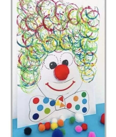 Carnival Art Preschool, Clown Preschool Craft, Karnaval Basteln, Carnival Crafts Preschool, Carnival Art Projects For Kids, Carnival Preschool Activities, Carnival Activities For Preschool, Circus Preschool Activities, Carnival Activities For Kids