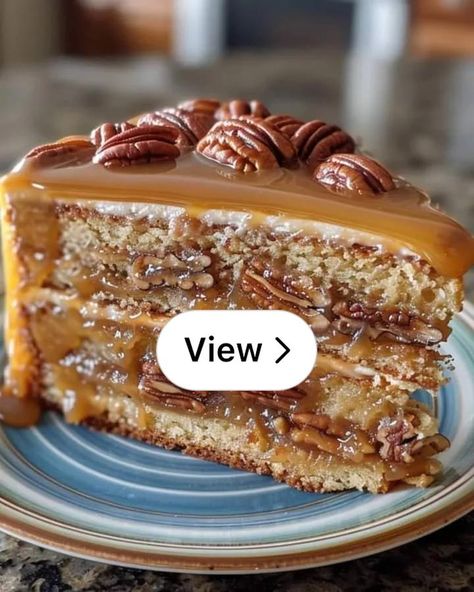 Lemon8 · Southern Pecan Caramel Cake 🌟 · @Patricia Reese Southern Pecan Caramel Layer Cake, Southern Pecan Caramel Cake Recipe, Southern Pecan Carmel Cake, Southern Pecan Caramel Cake, Banana Pecan Caramel Layer Cake, Pecan Caramel Cake, Pecan Carrot Cake, Pecan Pie Cake Recipe, New Cake Ideas