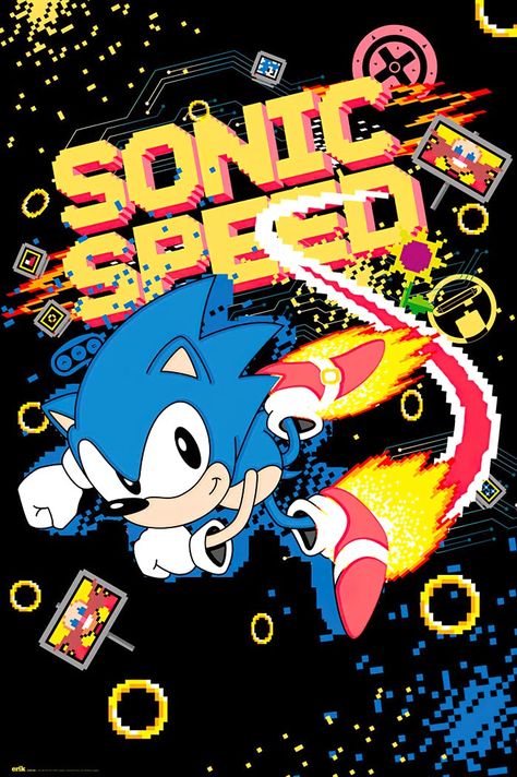 Retro Games Poster, Hedgehog Movie, Video Game Posters, Classic Sonic, Gaming Posters, Game Poster, Hedgehog Art, Sonic Fan Art, Metroid