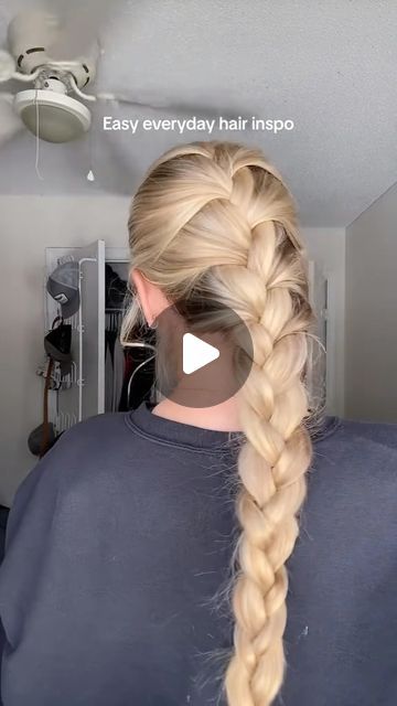 Payden Bordeau on Instagram: "French braid moment for todays easy hairstyle!  - - #hairinspo #frenchbraid #easyhairstyles #explore #everydayhair #reels" Cute Low Braid Hairstyles, How To Do 1 French Braid, 1 French Braid Hairstyles, How To Do Easy French Braid, Thick Braids Tutorial, How To Make Your Braid Look Thicker, Back Of Head Braid, French Braid From Front View, How To Do A Fake French Braid