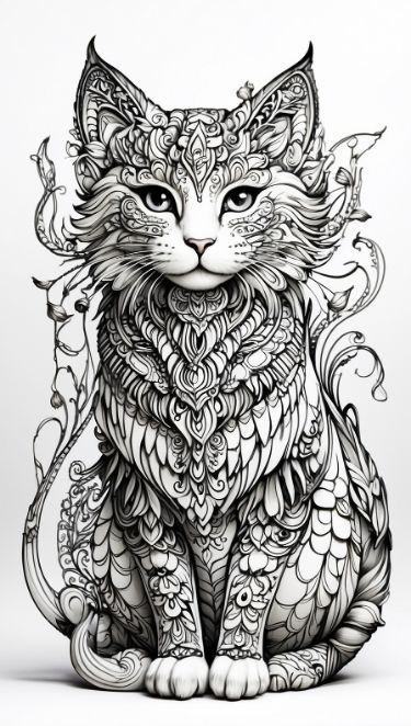 Cat Mandala Art, Zentangle Animals Art, Zentangle Animals, Easy Mandala Drawing, Cat Mandala, Art Painting Tools, Mandala Art Therapy, Pen Art Drawings, Cat Sketch