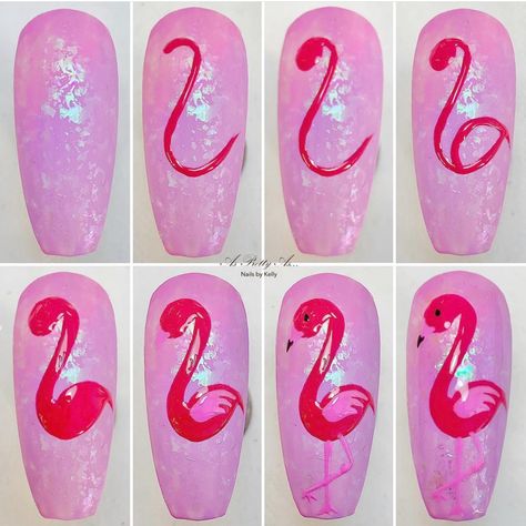 Classy Nail Art Ideas, Flamingo Nails, Quick Nail Art, 3d Nail Art Designs, Nail Art Diy Easy, Animal Nail Art, Fake Nails Designs, Nail Art Pictures, Rose Nail Art