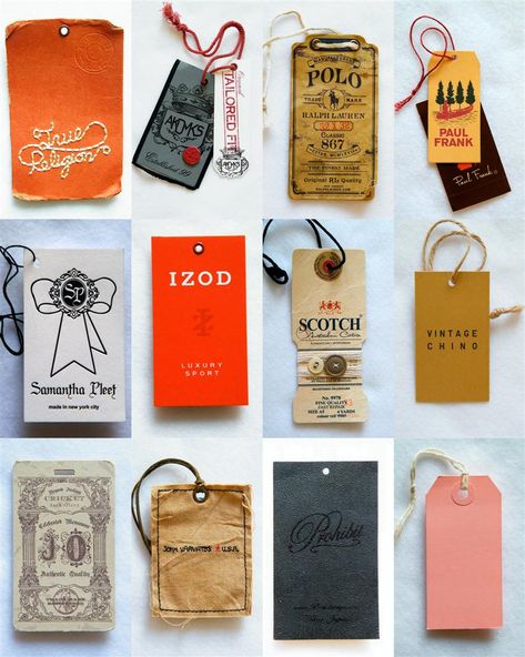 Clothing Tag Design Ideas, Tag Design Ideas, Clothing Tag Design, Fashion Logo Design Inspiration, Hang Tags Clothing, Hang Tag Design, Fashion Logo Design, Clothing Tags, The Design Files