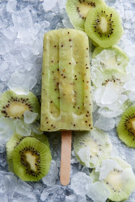 Kiwi-Lime Pops | "Blend fresh kiwi with lime juice and freeze for a summertime treat." #dessertrecipes #dessertideas #dessertdishes #dessertinspiration #frozendesserts #icebox #iceboxdessert #nobakedessert Homemade Ice Pops, Lime Recipes, Sustainable Food, Most Popular Recipes, Homemade Ice, Frozen Desserts, Fresh Lime Juice, Frozen Treats, Popular Recipes