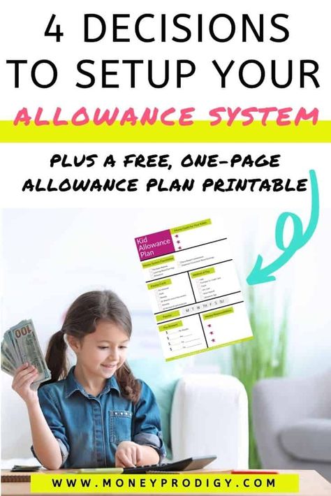 How to give your child an allowance? This woman has created a free allowance system for kids, and walks you through the 4 key decisions you need to make in order to create an allowance for kids or teens. Her ideas around money responsibilities, and creating an entire system, are pretty awesome – something I haven’t seen before. #kidsandmoney #chores #choresforkids Allowance Ideas, Allowance System For Kids, Chores For Money Ideas, Allowance For Kids By Age, Kids Allowance Ideas, Allowance Tracker, Allowance System For Teenagers, Chores Allowance Chart Earn Money, Kids Allowance