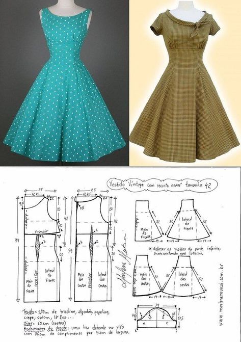 Diy Pencil Skirt, Retro Dress Pattern, Basic Dress Pattern, Pencil Skirt Pattern, Diy Pencil, Clothes Sewing Patterns, Vestidos Vintage, Fashion Sewing Pattern, Blouse Diy