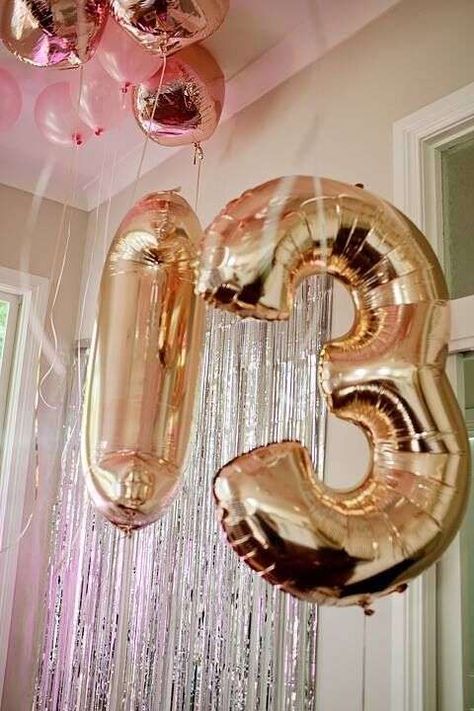 Floral Disco Party | CatchMyParty.com 13 Balloons Number, 13th Disco Party Ideas, Birthday 13 Ideas, 13 Th Birthday, Disco Birthday Party Ideas, 13 Balloons, 13th Birthday Party Ideas For Girls, 13 Number, Birthday 13