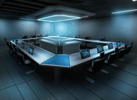 The type of meeting room that is used in the user story Futuristic Meeting Room, Kota Masa Depan, Sci Fi Room, Home Basketball Court, Scifi Interior, Sci Fi Building, Meeting Room Design, Sci Fi Props, Spaceship Interior