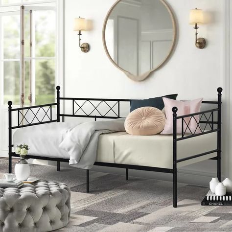 Bristlewood Twin Daybed Metal Frame Daybed, French Daybed, Trundle Bed With Storage, Trundle Mattress, Twin Daybed With Trundle, Metal Daybed, Twin Daybed, Steel Bed Frame, Daybed With Trundle