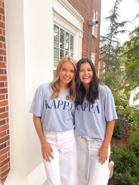 Kappa Kappa Gamma Tshirt, Philanthropy Ideas, Spring Recruitment, Recruitment Ideas, Leadership Summit, Recruitment Shirts, Alpha Gam, Recruitment Outfits, Sorority Shirt Designs