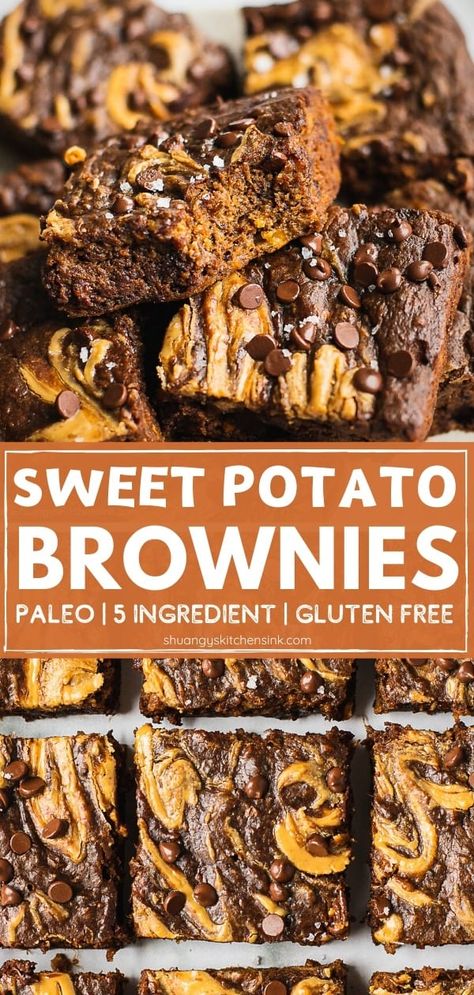 Healthy Fudge Brownies, Resep Vegan, Healthy Fudge, Healthy Holiday Desserts, Sweet Potato Dessert, Potato Brownies, Paleo Brownies, Gluten Free Sweet Potato, Sweet Potato Brownies