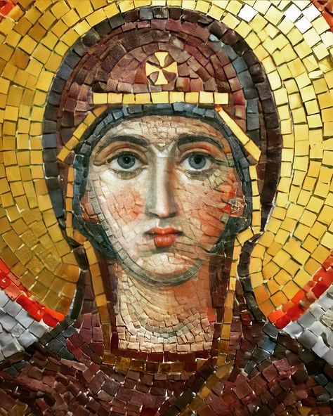 Sr. Julia Mary Darrenkamp on Instagram: “PRAYER FOR PEACE With one voice, we beg you, Mary: obtain peace for the world! The tears of the poor ascend to God and people cry out…” Peace For The World, Byzantine Architecture, Mosaic Portrait, Byzantine Mosaic, Paint Icon, Mosaic Art Projects, Mosaic Tile Art, Prayer For Peace, Cry Out