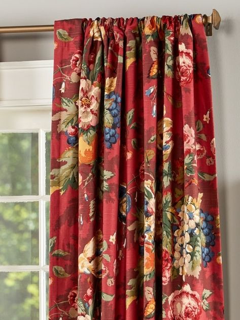 Joanna Gaines Curtains Living Room, Red Velvet Curtains Living Room, French Kitchen Curtains, Red And Turquoise Living Room, French Country Curtains Living Room, Red Gingham Curtains, Red Floral Curtains, Walmart Curtains, French Country Kitchen Curtains