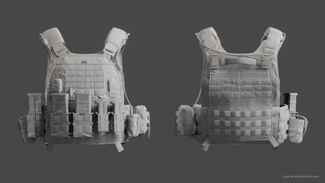 ArtStation - Tactical Vest, Maxlm Tactical Vest Setup, Plate Carrier Setup, Military Vest, 3d Ideas, Substance Painter, Plate Carrier, Tactical Vest, Vest Designs, Zbrush