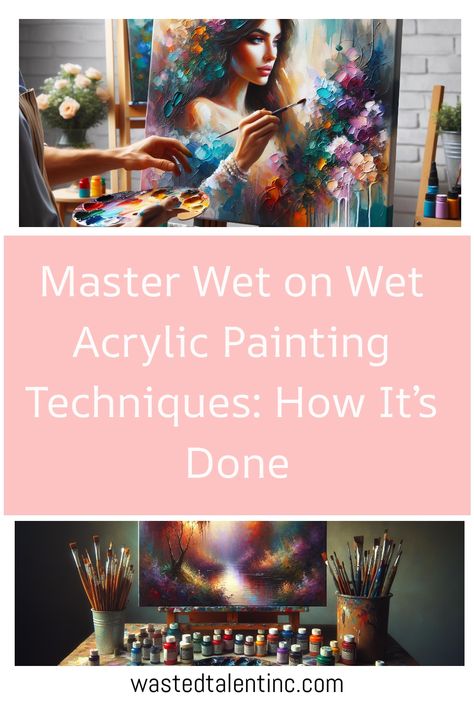 Explore wet-on-wet acrylic painting with our expert tips. Learn how to prepare your workspace, choose the right paints, and master techniques using brushes and palette knives for stunning effects. Wet Painting, Wet On Wet Painting, Art Advice, Beginner Art, Art Degree, Acrylic Painting Techniques, Water Art, Classroom Setting, Art Tutorials Drawing