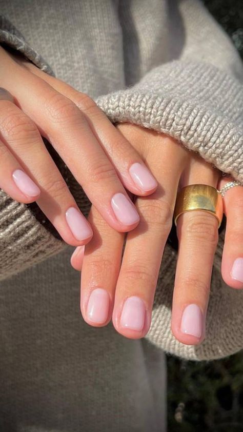 Looking for a chic manicure shade this January? Here's why the baby pink nail trend is the one to go for. Harriet Westmoreland Nails, Opi Love Is In The Bare, Love Is In The Bare Opi Gel, Work Appropriate Nails, Clean Girl Nails, Bare Nails, Popular Nail Colors, Opi Gel Nails, Gel French Manicure