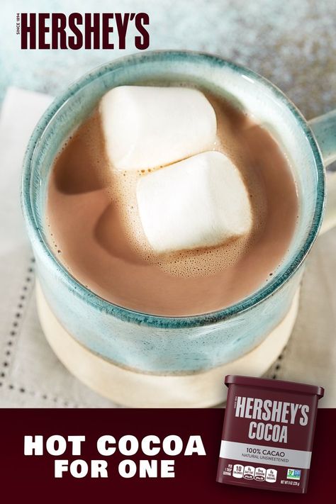 Hersheys Cocoa Recipes Easy, Hot Cocoa With Hersheys Cocoa Powder, Hot Chocolate With Hersheys Cocoa Powder, Hersheys Cocoa Hot Chocolate, What Can I Make With Cocoa Powder, Hershey Cocoa Hot Chocolate, Hershey’s Hot Cocoa Recipe, Small Batch Hot Chocolate, Hersheys Hot Chocolate Recipe