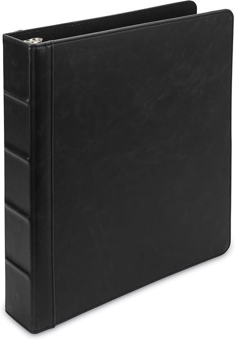 Amazon.com : Samsill Vintage Hardback 3 Ring Binder, Professional Binder Organizer, Planner, 1.5 Inch 3 Ring Binder, Letter Size 8.5 x 11, No Zipper, Black : Office Products Black Binder, Organizer Planner, Ring Leather, Sheet Protectors, Mini Binder, Binder Organization, Planner Binder, 3 Ring Binder, 3 Ring Binders