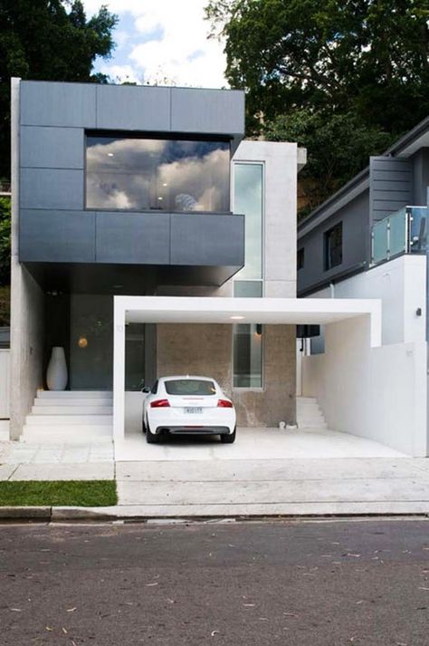 Cool Garage Ideas for Car Parking in Modern House Architecture Modern Minimalist House, Modern Architecture Design, Modern Architecture Building, Modern Garage, Minimalist House Design, Design Exterior, Parking Design, Garage Design, Modern House Plans