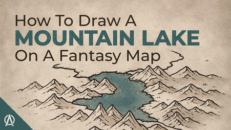 How to Draw Mountain Lakes on Your Fantasy Map - Map Effects Video Tutorial Rice Map, Map Effects, Map Drawing, Fantasy Map Making, English Project, Middle Earth Map, Village Map, Map Making, Fantasy World Map