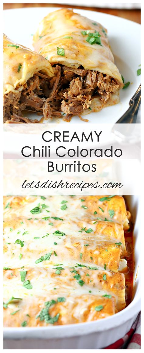 Colorado Burritos, Creamy Chili, Beef Burrito Recipe, Chili Colorado, Beef Burrito, Burrito Recipe, Traditional Chili, Burritos Recipe, Slow Cooked Beef