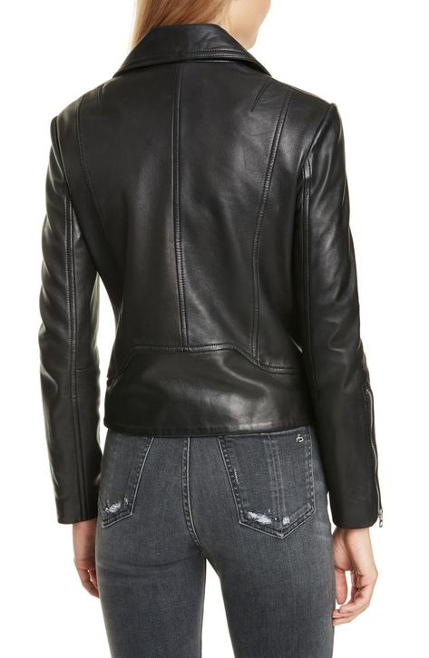 Jacket Back View, Leather Jacket Back, Leather Jacket Outfit, Cotton Lycra Fabric, Lambskin Jacket, Leather Outerwear, Lambskin Leather Jacket, Leather Jacket Outfits, Leather Shirt