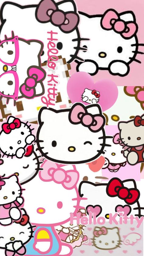 Hello Kitty Collage Hello Kitty Collage, Hello Kitty Phone Wallpaper, Disney Phone Backgrounds, Hello Kit, Simple Iphone Wallpaper, Hello Kitty Iphone Wallpaper, Kitty Wallpaper, Hello Kitty Collection, Apple Wallpaper