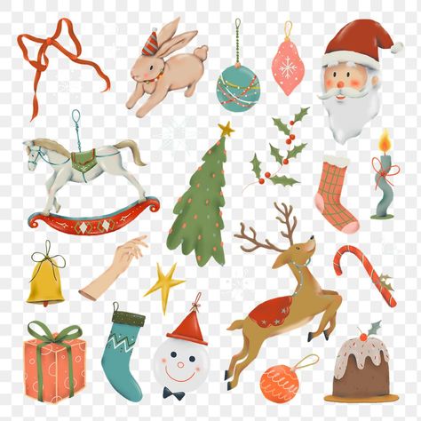 Sticker Png Cute, Sticker Png, Doodle Illustration, About Christmas, Png Christmas, Christmas Stickers, Christmas Png, Christmas Christmas, Social Media Template