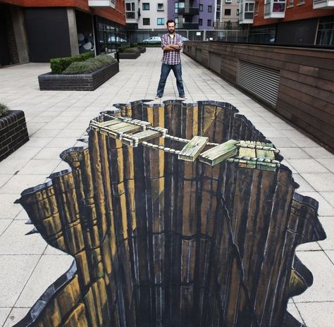 33 Brain-Melting Works Of 3-D Sidewalk Chalk Art | 33 Brain-Melting Works Of 3-D Sidewalk Chalk Art 3d Sidewalk Art, 3d Street Painting, Illusion Kunst, Street Art Illusions, Pavement Art, 3d Chalk Art, Sidewalk Chalk Art, Sidewalk Art, Drawing Hair