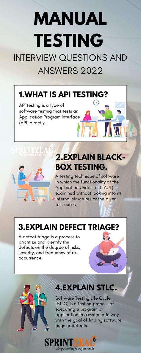 Top Manual Testing Interview Questions And Answers
Lists Of Top Manual Testing Interview Questions And Answers
Basic Manual Testing Interview Questions And Answers
Advanced Manual Testing Interview Questions And Answers Software Testing Interview Questions, Black Box Testing, What Is Software, Regression Testing, Computer Science Programming, Basic Computer Programming, Web Development Programming, Functional Testing, Job Skills