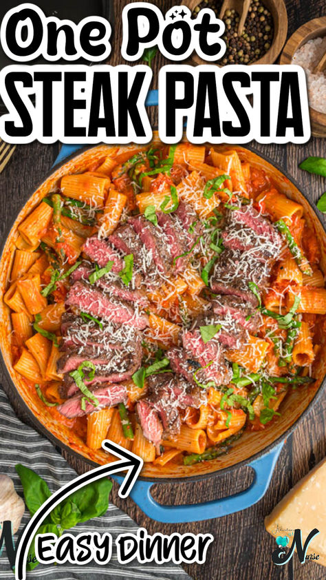 Steak pasta has the succulent tenderness of perfectly cooked steak intertwined with the comforting allure of al dente pasta, Steak Spaghetti Recipes, Steak Rigatoni, Pasta Steak Recipes, Steak Tip Pasta Recipes, Steak With Pasta Recipes, Steak Pasta Sauce, Pepper Steak Pasta, Ribeye Steak Pasta, Steak Fajita Pasta Recipe