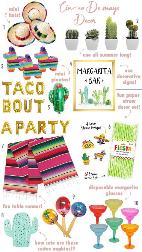 Taco Bout Party Decorations, Taco Bout Love Centerpieces, Cinco En Mayo Party, Games For Mexican Themed Party, Taco Party Centerpieces, Taco Bar Themed Party, Couples Shower Fiesta Theme, Cinco De Drinko Party Ideas, Fifth Fiesta Birthday