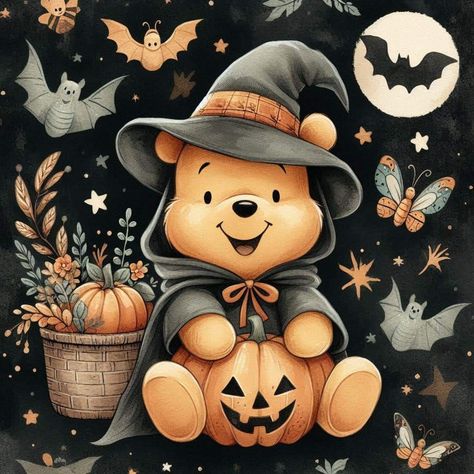 Winter Winnie The Pooh Wallpaper, Halloween Winnie The Pooh Wallpaper, Cute Winnie The Pooh Wallpaper Iphone, Winnie The Pooh Halloween Wallpaper, Disney Autumn Wallpaper, Winnie The Pooh Fall Wallpaper, Disney Fall Wallpaper, Pooh Bear Halloween, Winnie The Pooh Autumn