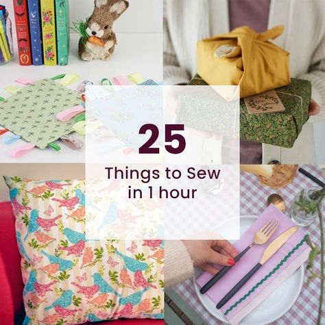 25 Things to Sew in 1 Hour | Hobbycraft UK Sewing Projects For Elderly, Sewn Gifts For Women Handmade, Small Sewing Gifts, What To Sew For Beginners, Small Things To Sew, Diy Sewing Projects For Beginners, Leftover Fabric Ideas, Fast Sewing Projects, Useful Sewing Projects